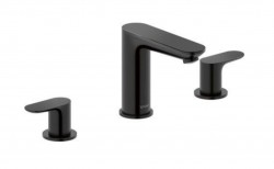 DURAVIT - Wave Umyvadlová baterie s výpustí Push-Open, 3-otvorová instalace, matná černá (WA1060005046)