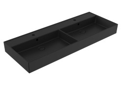 Dvojumyvadlo SAT Infinitio 120,4x46,5 cm černá mat dva otvory pro baterii SATINF212046BKM (SATINF212046BKM)