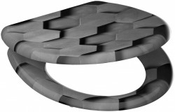 Eisl - Duroplastové sedátko se zpomalovacím mechanismem SOFT-CLOSE GREY HEXAGONS (82392GREYHEXAGONS)