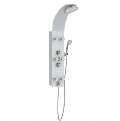Eisl - Skleněný sprchový panel LANZAROTE III, s termostatickou baterií, bílý 60025 (60025)
