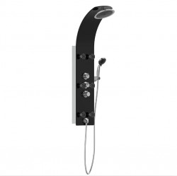 Eisl - Skleněný sprchový panel LANZAROTE, s termostatickou baterií, černý 60029 (60029)