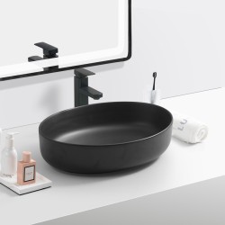 Erga Aadhya, umývadlo na dosku 550x415x140 mm, čierna matná, (ERG-V03-9594-M-001-BK)