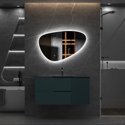 Erga Amelia, asymetrické LED zrcadlo 100x70 cm, 3630 lm, 3 barvy světla, zadní osvětlení, (ERG-V01-407-1070-00)
