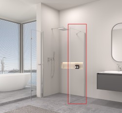 Erga Berlin, pevná stěna pro sprchové kouty 100x195 cm, 6mm čiré sklo, chromový profil, (ERG-V02-BERLIN-G100-CR)