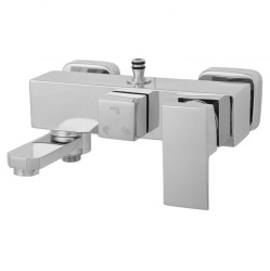 Erga Cube, sprchová baterie s vanovým výtokem a horním připojením sprchového sloupu, 150 mm, chromová, (ERG-YKA-BW.CB-CHR)