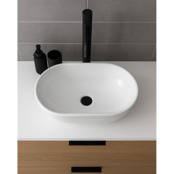 Erga Della, umyvadlo na desku 475x340x140 mm, bílá lesklá, (ERG-V03-DELLA48-WH)
