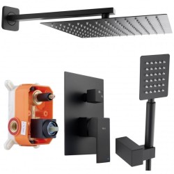 Erga Dual, podomietková sprchová súprava s dažďovou hlavicou 30x30 cm, i-BOX inštalačný systém, čierna matná, (ERG-YKA-BP.DUAL30-BLK)