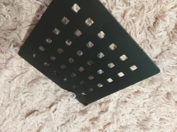 Erga Erga, kovová krytka na sprchovou vaničku 12,5x12,5cm, černá matná, (ERG-V06-SMC-C01-BK)