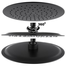 Erga Erga, SLIM sprchová hlavica s priemerom 25cm, čierna matná, (ERG-YKA-BP.BRG25-BLK)