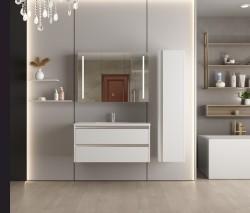 Erga Hana, zrcadlová galerka s LED osvětlením 100x70cm s integrovanou zásuvkou, bílá, (ERG-V05-HANA-1070-WH)