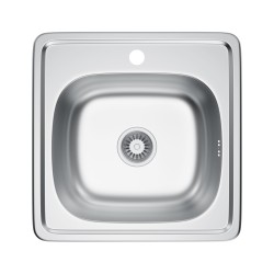Erga HD, 1-komorový oceľový drez 485x485x160 mm, dekor hladký brúsený satén, (ERG-MLS-HD4848S)