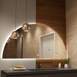 Erga Kori, půlkruhové LED zrcadlo 90x160cm, 3450 lm, 3 barvy světla, (ERG-V01-KORI-9016-CL)
