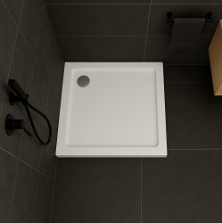 Erga Laos, štvorcová sprchová vanička 90x90x5cm, akrylát, biela lesklá, (ERG-V06-ACR-9090S-WH-CR)