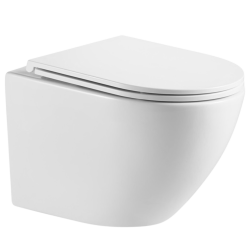 Erga Lily+, závěsná WC mísa 490x370x365mm, Rimless Tornado 2 + toaletní sedátko s pomalým zavíráním, bílá, (ERG-V03-LILY-TO2-WH)