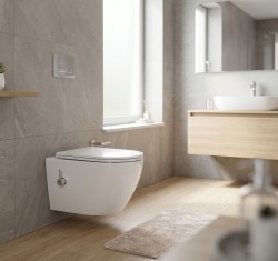 Erga Lily, závěsná WC mísa s funkcí bidetu + toaletní sedátko, bílá lesklá, (ERG-V03-LILY-TO2-BID-WH)