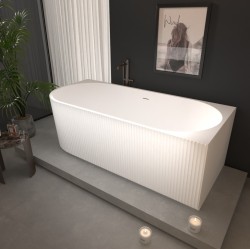 Erga Marina, rohová volně stojící vana 140x70 cm + odtoková zátka, pravá, bílá lesklá, (ERG-MARINA-140070R-WH-WH)