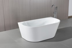 Erga Norah, volně stojící vana ke stěně 170x70 cm + odtoková zátka, bílá lesklá, (ERG-NORAH-170070-WH-WH)