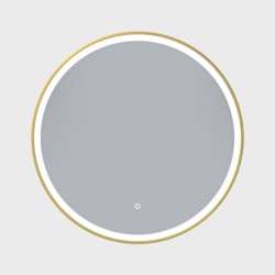 Erga Olivia, kulaté LED zrcadlo 80cm, zlatý kovový rám, 1840 lm, 6500K, přední osvětlení, (ERG-V01-202-8080-GD)
