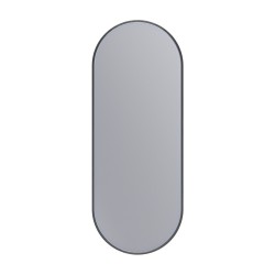 Erga Oval, oválné zrcadlo 35x90cm, černý rám, (ERG-V01-OVAL-3590-BK)