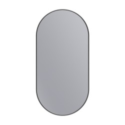 Erga Oval, oválné zrcadlo 45x90cm, černý rám, (ERG-V01-OVAL-4590-BK)
