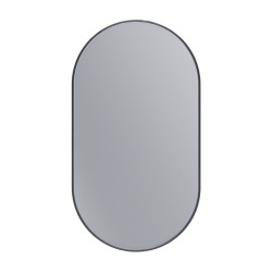 Erga Oval, oválné zrcadlo 50x90cm, černý rám, (ERG-V01-OVAL-5090-BK)