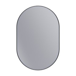 Erga Oval, oválné zrcadlo 60x90cm, černý rám, (ERG-V01-OVAL-6090-BK)