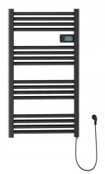 Erga Pago, elektrické vykurovacie teleso 960x540 mm s digitálnym termostatom, 500W, čierna matná, (ERG-LAV-GRZE-E-ALU-960540-BK)