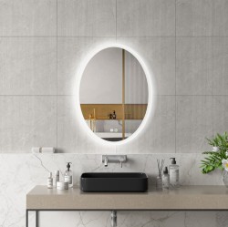 Erga Paola, oválné LED zrcadlo 60x80cm, 2070 lm, 3 barvy světla, přední a zadní osvětlení, (ERG-V01-302-6080-00)
