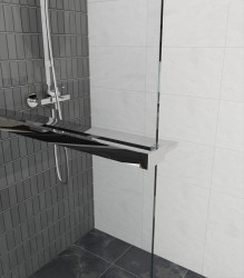 Erga Paris, polička/držák na ručníky pro sprchovou zástěnu (max. 140cm), chromová, (ERG-V02-PARIS-SHELF-CR)