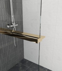 Erga Paris, polička/držák na ručníky pro sprchovou zástěnu (max. 140cm), zlatá lesklá, (ERG-V02-PARIS-SHELF-GD)
