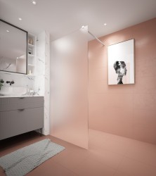 Erga Paris, sprchová zástěna Walk-In 100x200 cm, 8mm sklo námraza, bílý profil, ERG-V02-PARIS-100x200-FR-WH