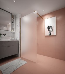 Erga Paris, sprchová zástěna Walk-In 120x200 cm, 8mm sklo námraza, zlatý matný profil, ERG-V02-PARIS-120x200-FR-GB (ERG-V02-PARIS-120X200-FR-GB)