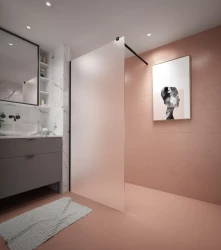 Erga Paris, sprchová zástěna Walk-In 30x200 cm, 8mm sklo námraza, černý profil, ERG-V02-PARIS-030x200-FR-BK