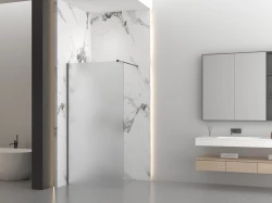Erga Paris, sprchová zástěna Walk-In 30x200 cm, 8mm sklo námraza, grafitový profil, ERG-V02-PARIS-030x200-FR-GG