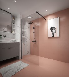 Erga Paris, sprchová zástěna Walk-In 50x200 cm, 8mm čiré sklo, černý profil, ERG-V02-PARIS-050x200-CL-BK (ERG-V02-PARIS-050X200-CL-BK)