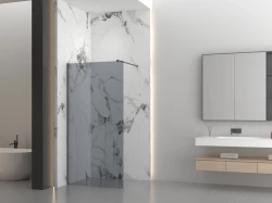 Erga Paris, sprchová zástěna Walk-In 50x200 cm, 8mm šedé sklo, grafitový profil, ERG-V02-PARIS-050x200-GR-GG