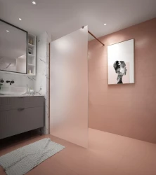 Erga Paris, sprchová zástěna Walk-In 60x200 cm, 8mm sklo námraza, měděný matný profil, ERG-V02-PARIS-060x200-FR-CO (ERG-V02-PARIS-060X200-FR-CO)