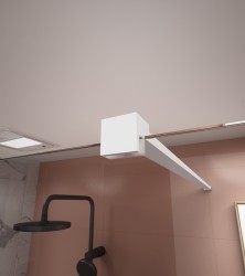 Erga Paris, stabilizační vzpěra pro sprchové zástěny o tloušťce skla 8mm, délka max. 100% 150cm, bílá matná, (ERG-V02-PARIS-BAR-WH)