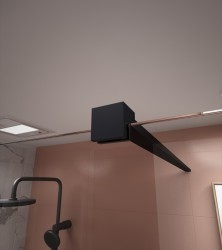 Erga Paris, stabilizační vzpěra pro sprchové zástěny o tloušťce skla 8mm, délka max. 100% 150cm, černá matná, (ERG-V02-PARIS-BAR-BK)