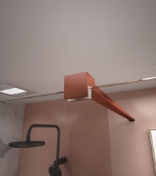 Erga Paris, stabilizační vzpěra pro sprchové zástěny o tloušťce skla 8mm, délka max. 100% 150cm, růžové zlato matná, (ERG-V02-PARIS-BAR-RG)