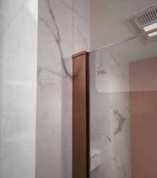 Erga Paris, U-profilová lišta pro sprchové zástěny o tloušťce skla 8mm, délka 200cm, měděná matná, (ERG-V02-PARIS-PROFILE-CO)