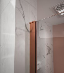 Erga Paris, U-profilová lišta pro sprchové zástěny o tloušťce skla 8mm, délka 200cm, růžové zlato matná, (ERG-V02-PARIS-PROFILE-RG)
