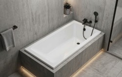 Erga Pureline-S, vana 1700x700x400 mm bez nožiček, bílá lesklá, ERG-V07-PURELINE-S-170x070-WH (ERG-V07-PURELINE-S-170X070-WH)