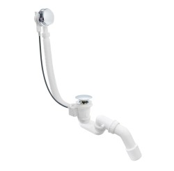 Erga Pureline, vanová odtoková a přepadová souprava, délka 650 mm, bowden, chromová, (ERG-V08-PURELINE-SIPHON60-CR)