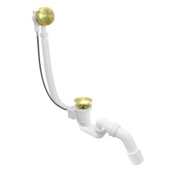 Erga Pureline, vaňová odtoková a prepadová súprava, dĺžka 650 mm, bowden, zlatá matná, (ERG-V08-PURELINE-SIPHON60-GB)