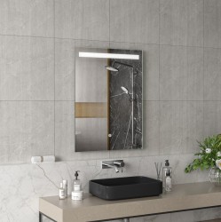 Erga Scarlet, obdélníkové LED zrcadlo 60x80cm, 460 lm, 3 barvy světla, přední osvětlení, (ERG-V01-128-6080-00)