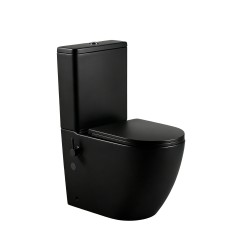 Erga Siena, WC kombi mísa 620x365x820 mm, Rimless + funkce bidetu + toaletní sedátko, černá matná, (ERG-V03-SIENA-RIM-BID-BK)