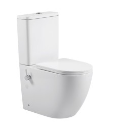 Erga Siena, WC kombi mísa 620x380x820 mm, Rimless + funkce bidetu + toaletní sedátko, bílá lesklá, (ERG-V03-SIENA-RIM-BID-WH)
