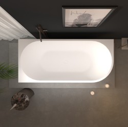Erga Zara, rohová volně stojící vana 180x80 cm + odtoková zátka, levá, bílá lesklá, (ERG-ZARA-180080L-WH-WH)
