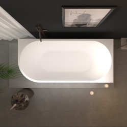 Erga Zara, rohová volně stojící vana 180x80 cm + odtoková zátka, pravá, bílá lesklá, (ERG-ZARA-180080R-WH-WH)